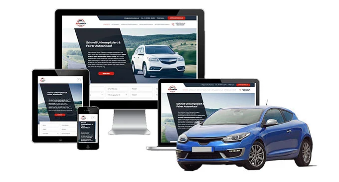 Ankaufseite mobil – Autoankauf Seesen mit rotem PKW